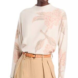 Sioni Neutral Floral Print Lightweight Sweater Women’s Medium NWT